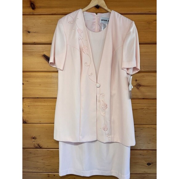 NWT Womens Studio 1 Pink Short Sleeve One Piece Blazer Dress Size 16W - Picture 3 of 7